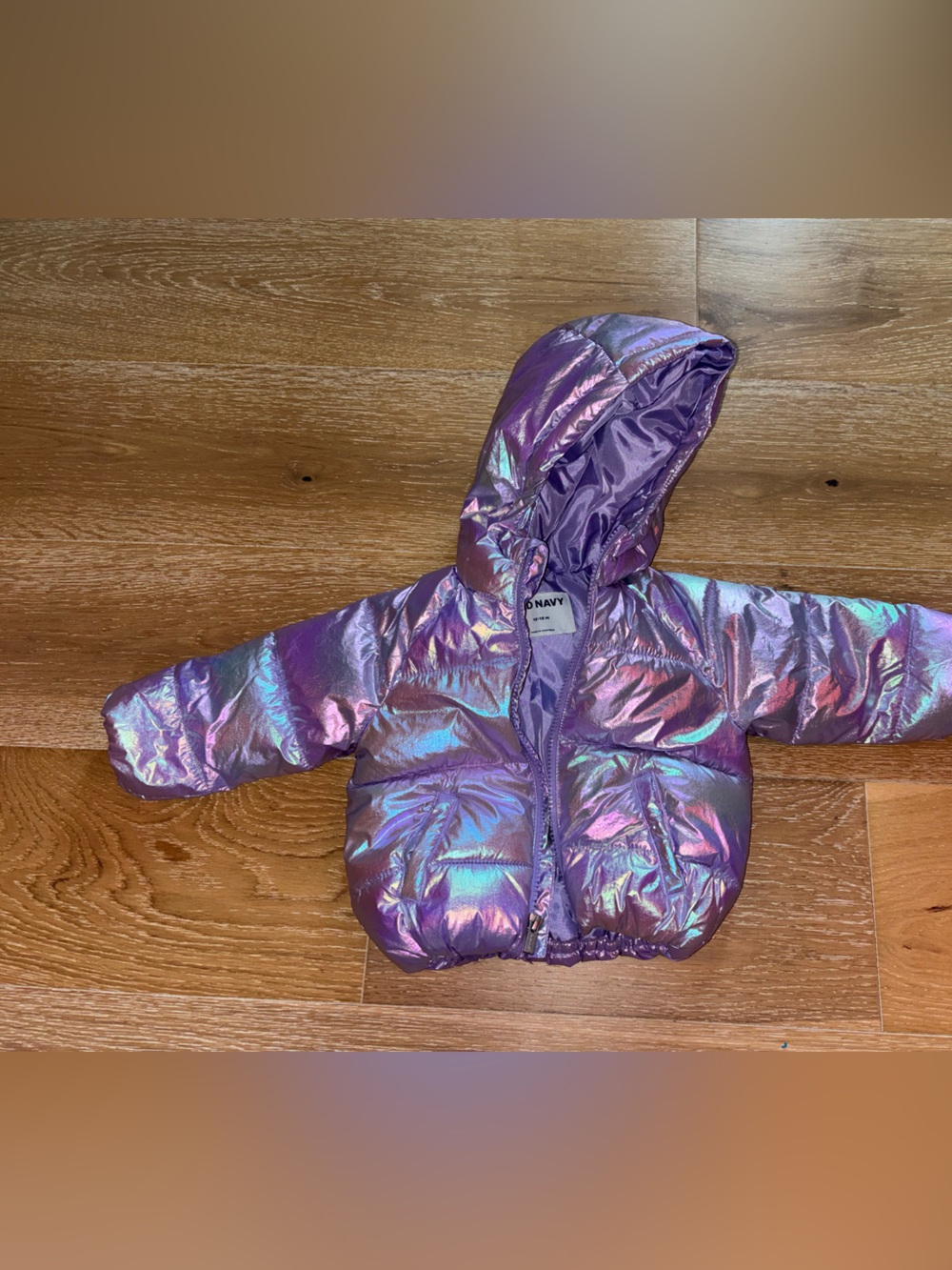Iridescent Purple Baby/Toddler Puffer Jacket with Hood